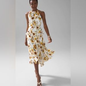 White House Black Market Sunflower Maxi Dress size 8